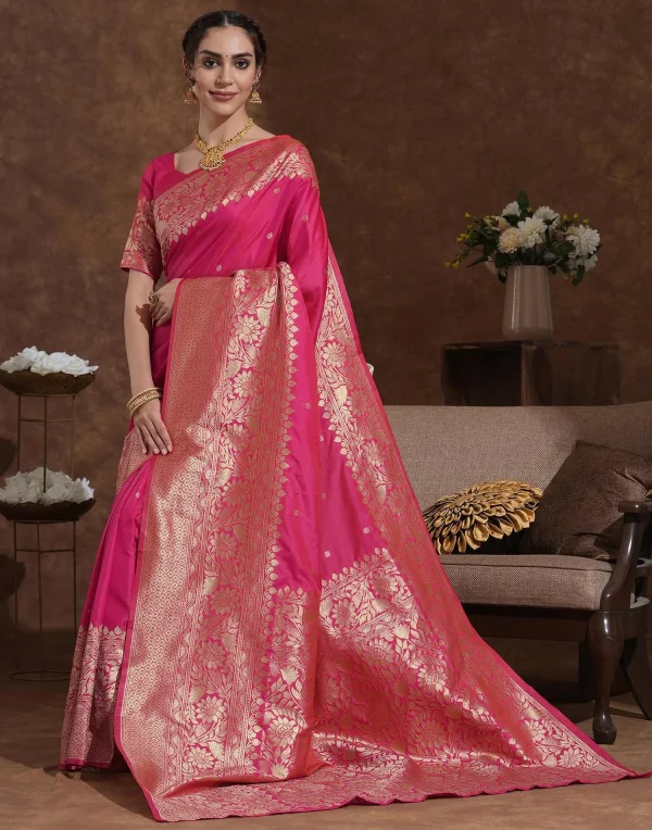 Rani Pink Kanjivaram Saree